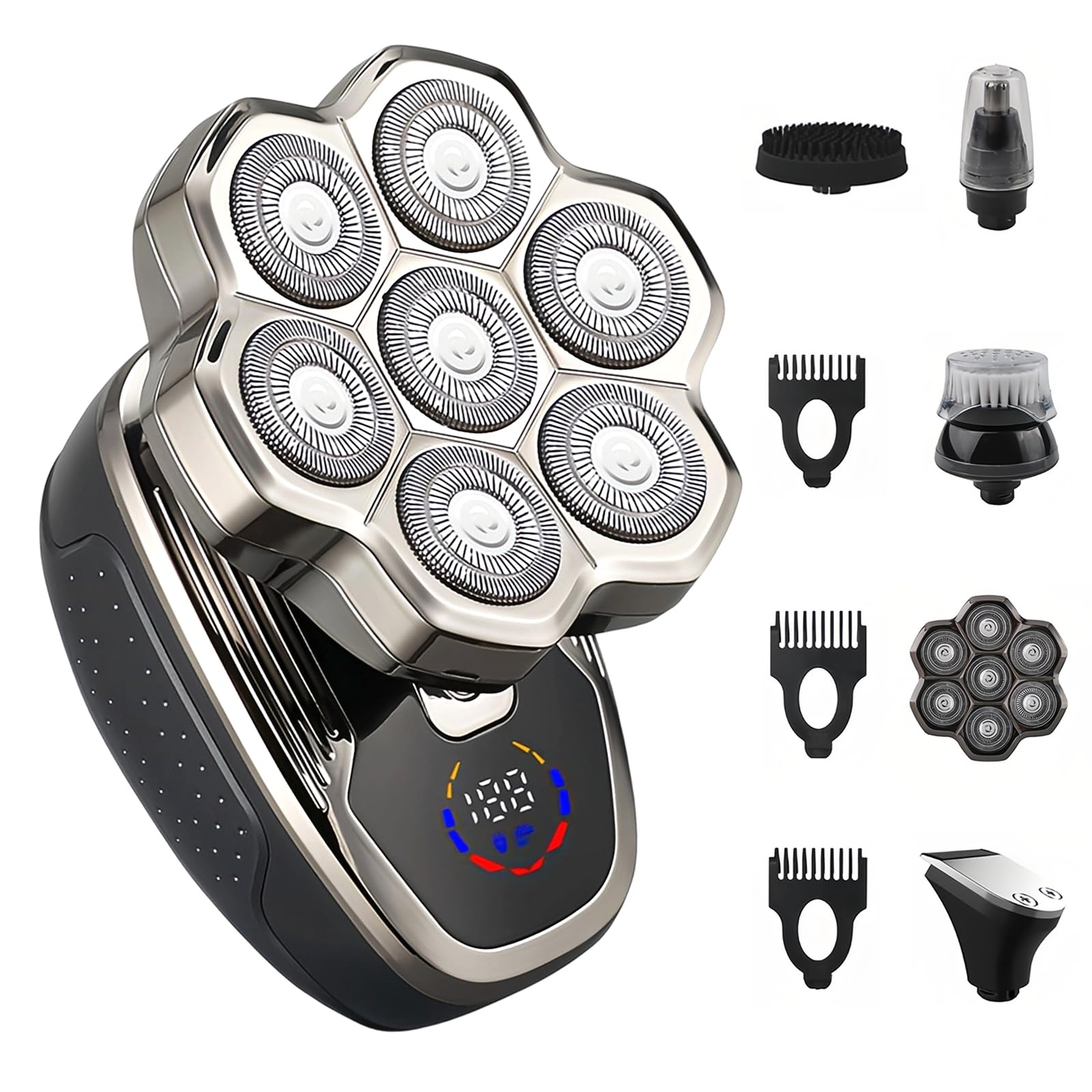 5 in 1 Head Shavers for Bald Men, 7D Skull Head Shaver