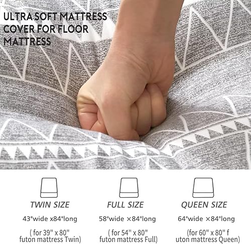 Miniatura 5 de Funda de futón para colchón de futón japonés con cremallera, súper suave y lavable a máquina, tamaño individual, matrimonial, Queen