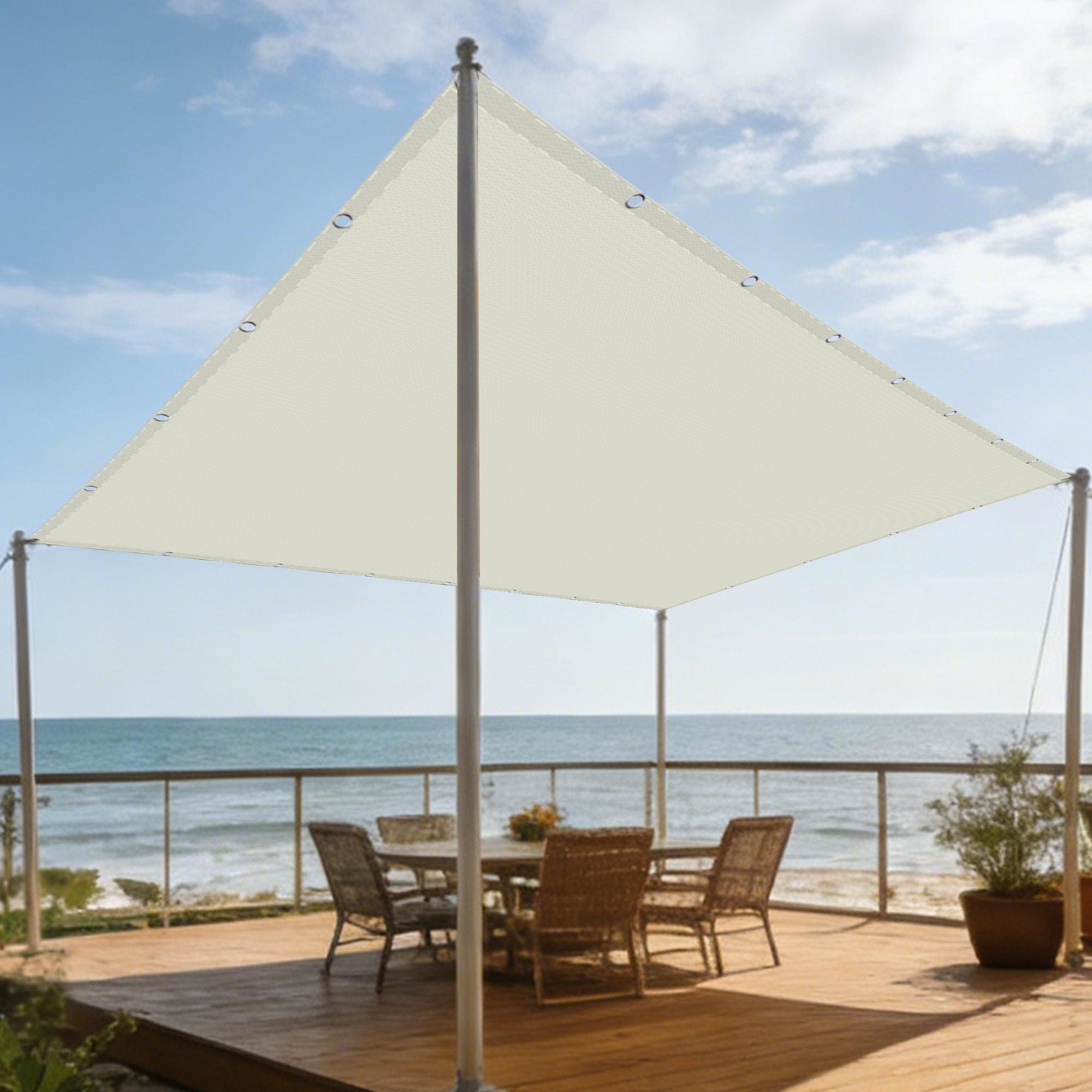 Voile d'ombrage rectangulaire imperméable anti-pluie pour protéger la terrasse du soleil