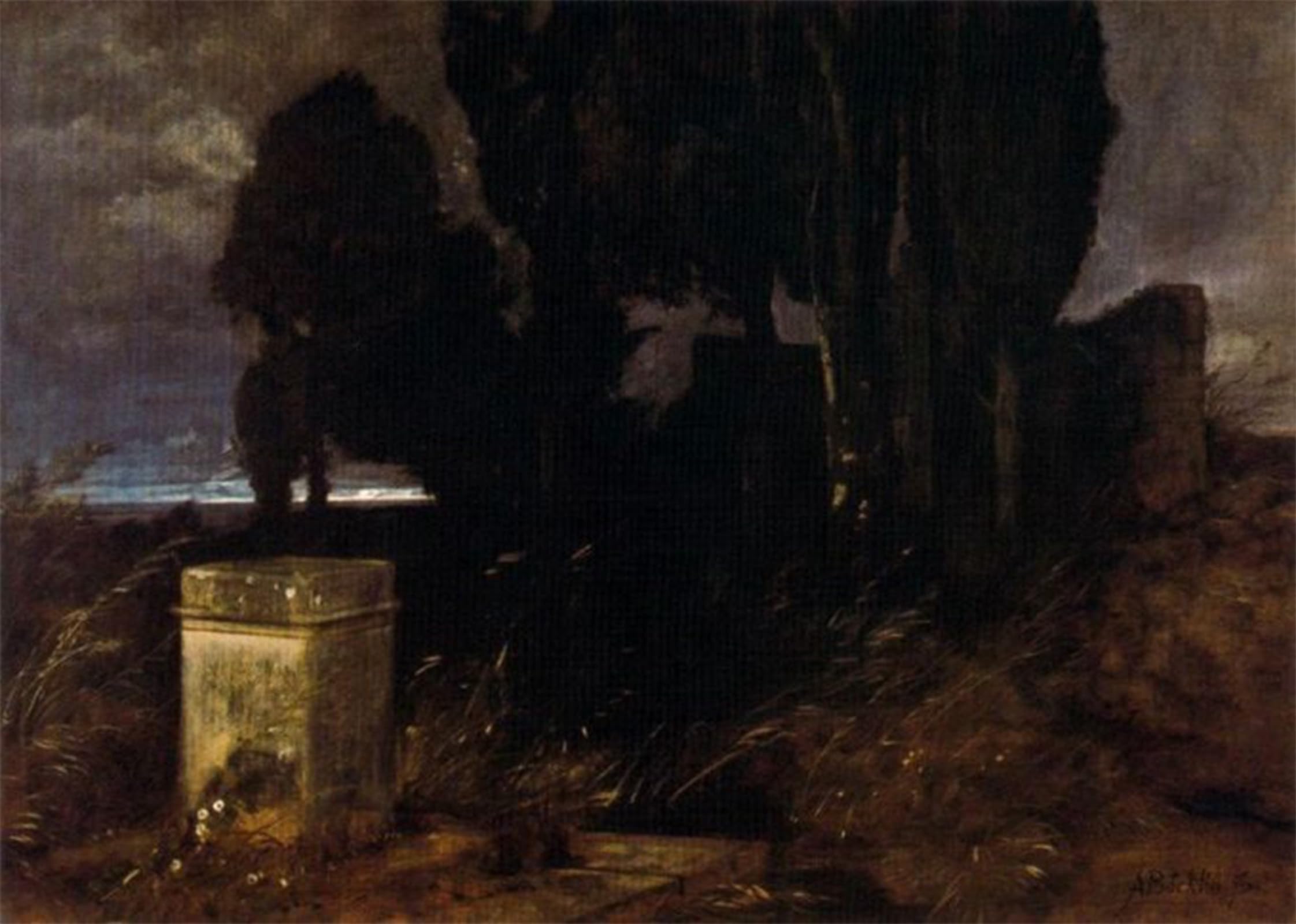Decoración del hogar con el lienzo de Arnold Bocklin: Santuario de Hércules vintage 5