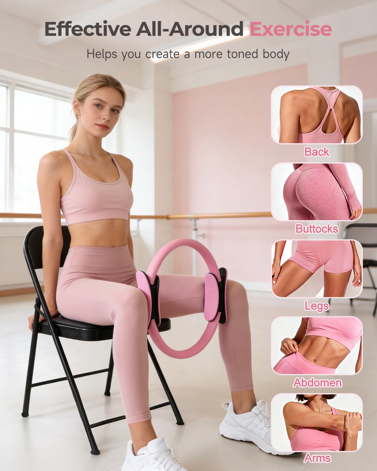 Pilates-Set für kleine Frauen und Anfänger, Pilates-Essentials-Ausrüstung, Ring und Ball,Workout-Anleitung für leicht zu kontrollierendes