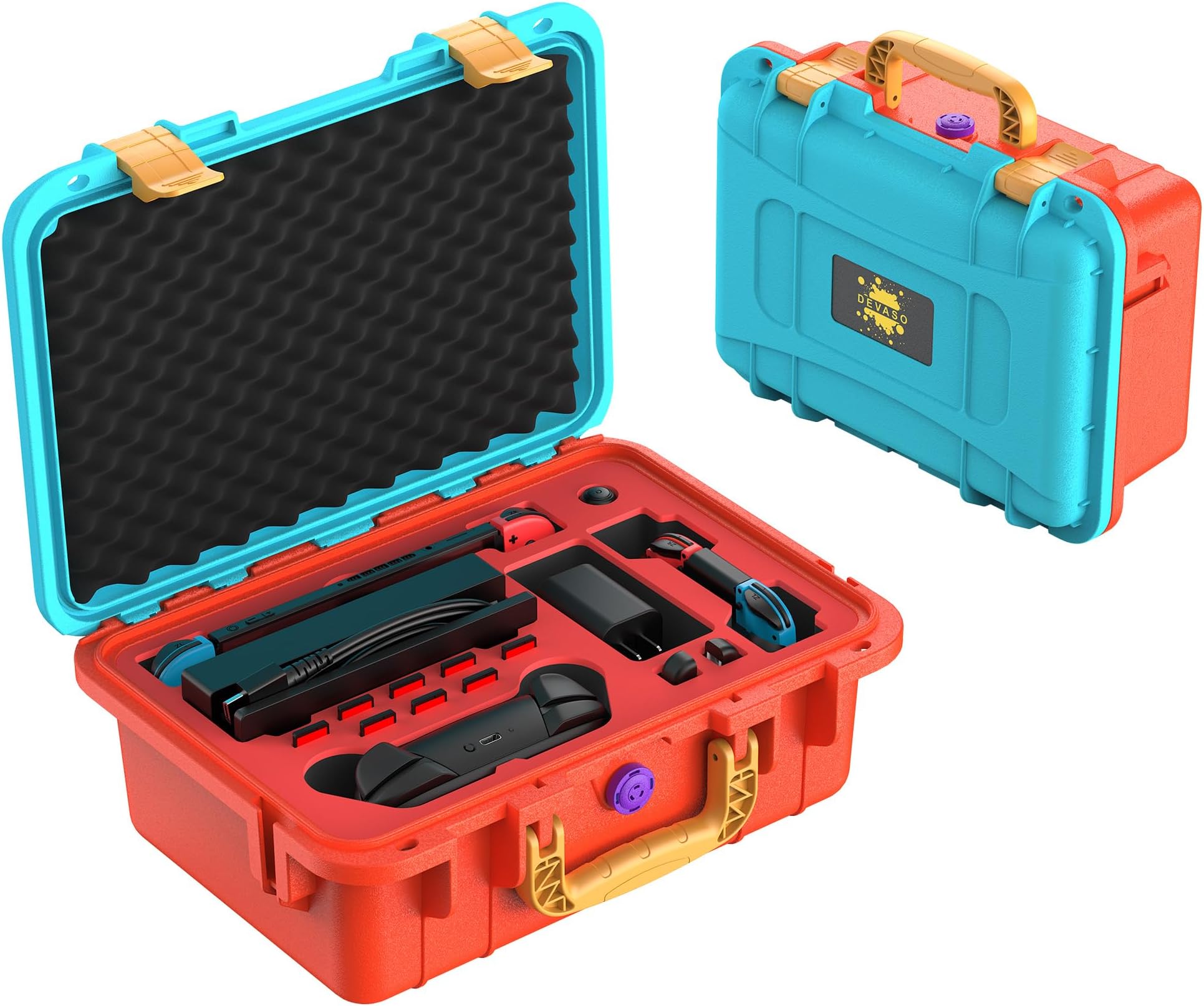 DEVASO Case Compatible with Nintendo Switch/Switch OLED, Luxury Hard Carry Case Waterproof Protective Portable Switch Protective Case for Nintendo Switch Consoles and Other Accessories