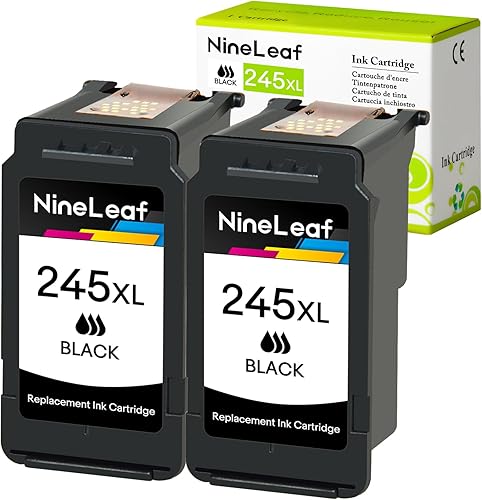 NineLeaf Cartuchos de tinta remanufacturados compatibles con Canon PG-245XL PIXMA MG2520 MG2920 MG2922 MG2924 MG2420 MG2522 MG2525 MG3020 MG2555