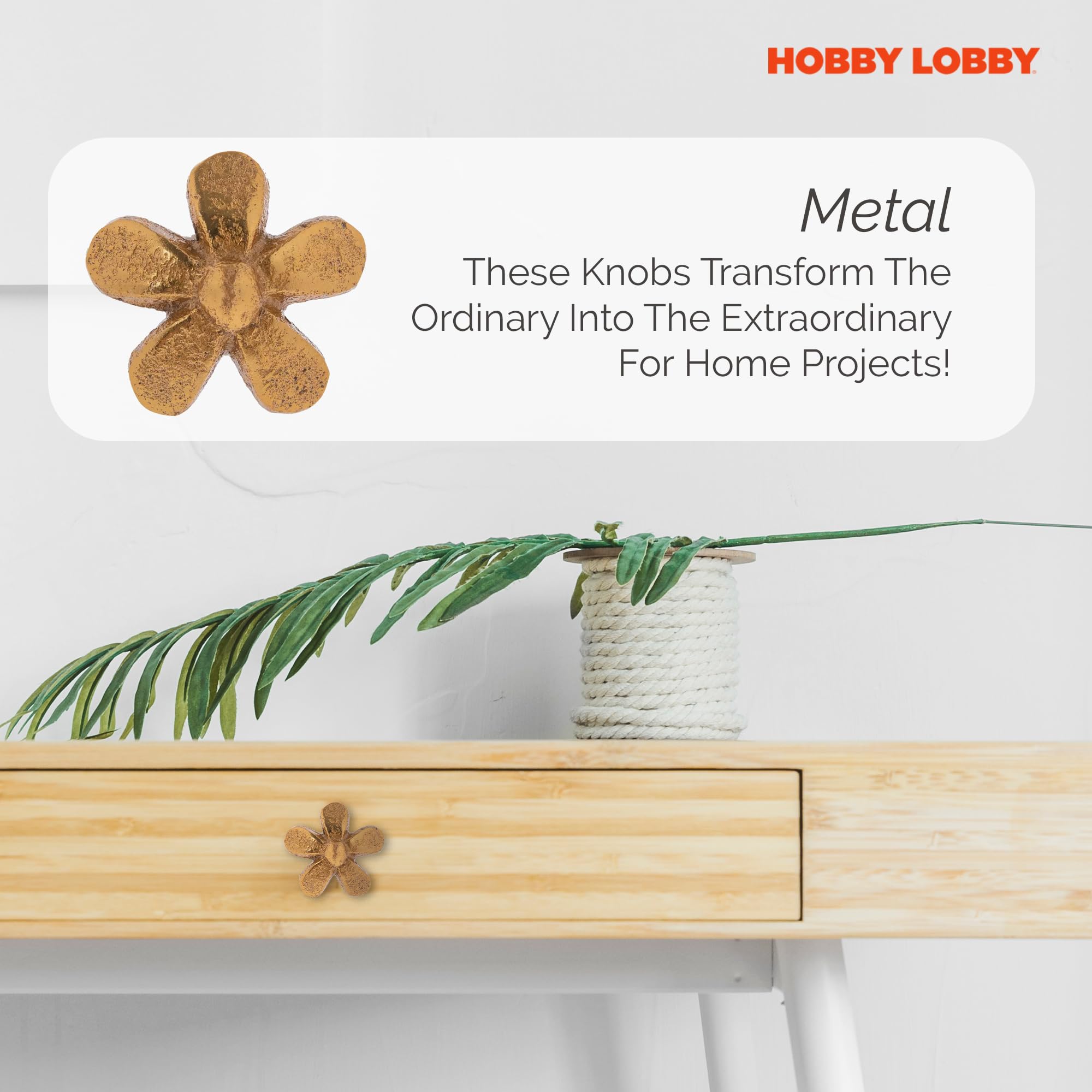 Gold Daisy Metal Knob – Premium Decorative Knobs for Cabinets and Drawers –  Novelty Furniture Knobs and Pulls