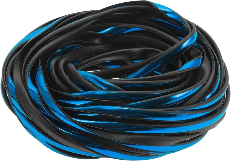 Protetor de Borda de Porta Automotiva em PVC com Perfil U, Acabamento Azul Cromado, 20 m, INFINAUTO