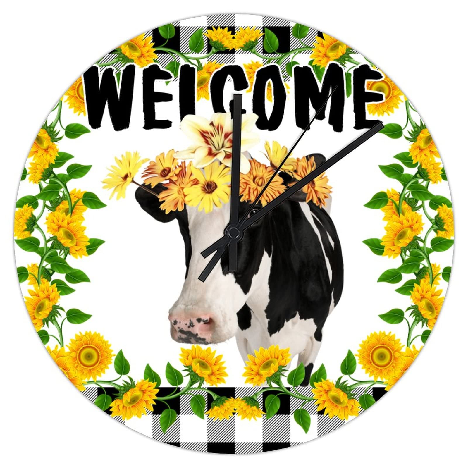 Horloge murale de cuisine motif vache pour une ambiance campagne