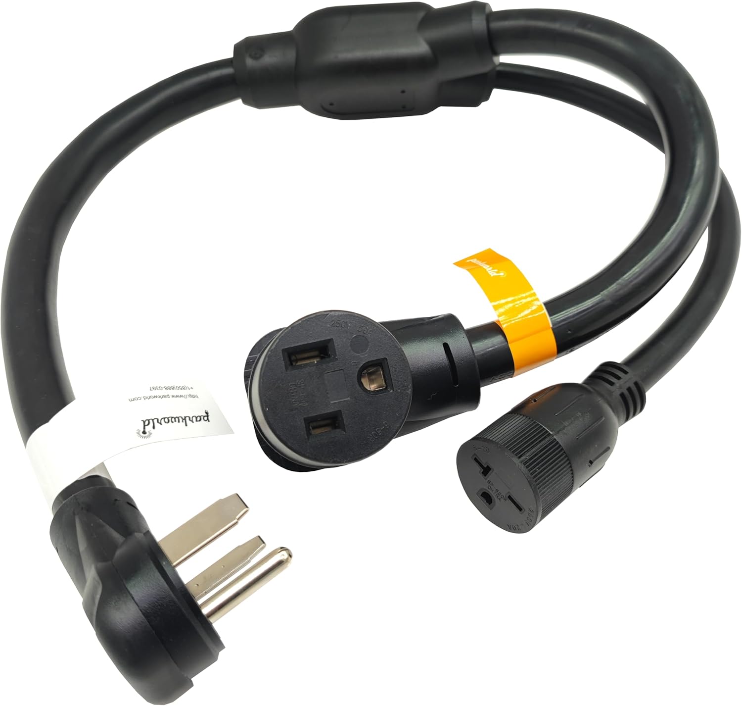 Parkworld 65238 3-Prong Welder Splitter Cord, NEMA 6-50P to 6-50R and 6-20R (T-Blade Also for 6-15R)