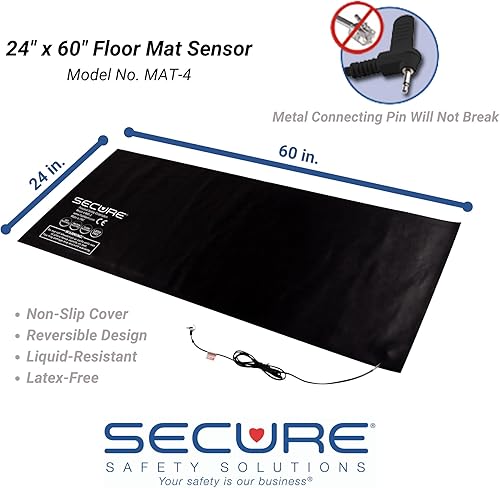 Miniatura 6 de Monitor de alarma de salida de cama seguro SMA-120 para uso con sensores seguros MAT-1 y MAT-2 de alfombrilla de piso (se vende por separado) -