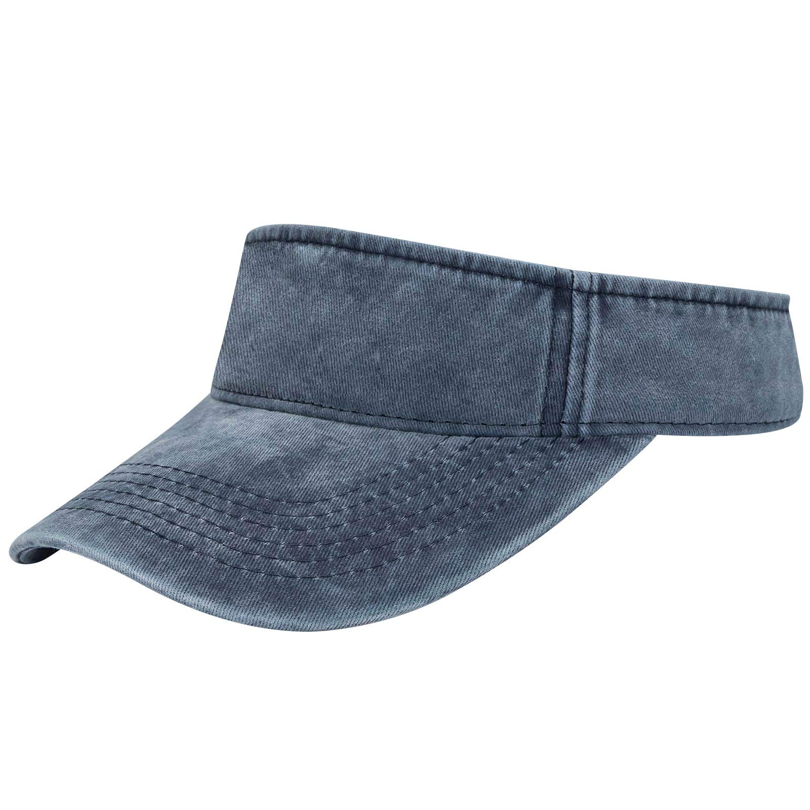 Outdoor Sports Vintage Pigment-Dyed Sun Visor Hat Caps for Golf Baseball Tennis - Women and Men