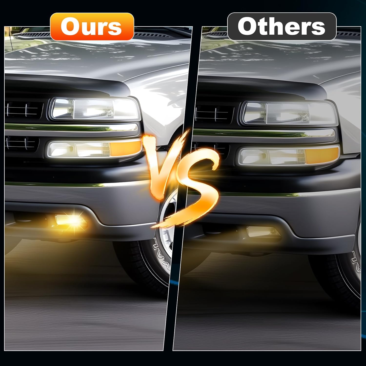 LED Fog Lights Fit for 1999-2002 Chevy Silverado 1500 2500/2001 2002 Silverado 1500HD 2500HD 3500/2000-2006 Tahoe Suburban 1500 2500, A Pair Front Bumper Driving Fog Lamps with Yellow Lens