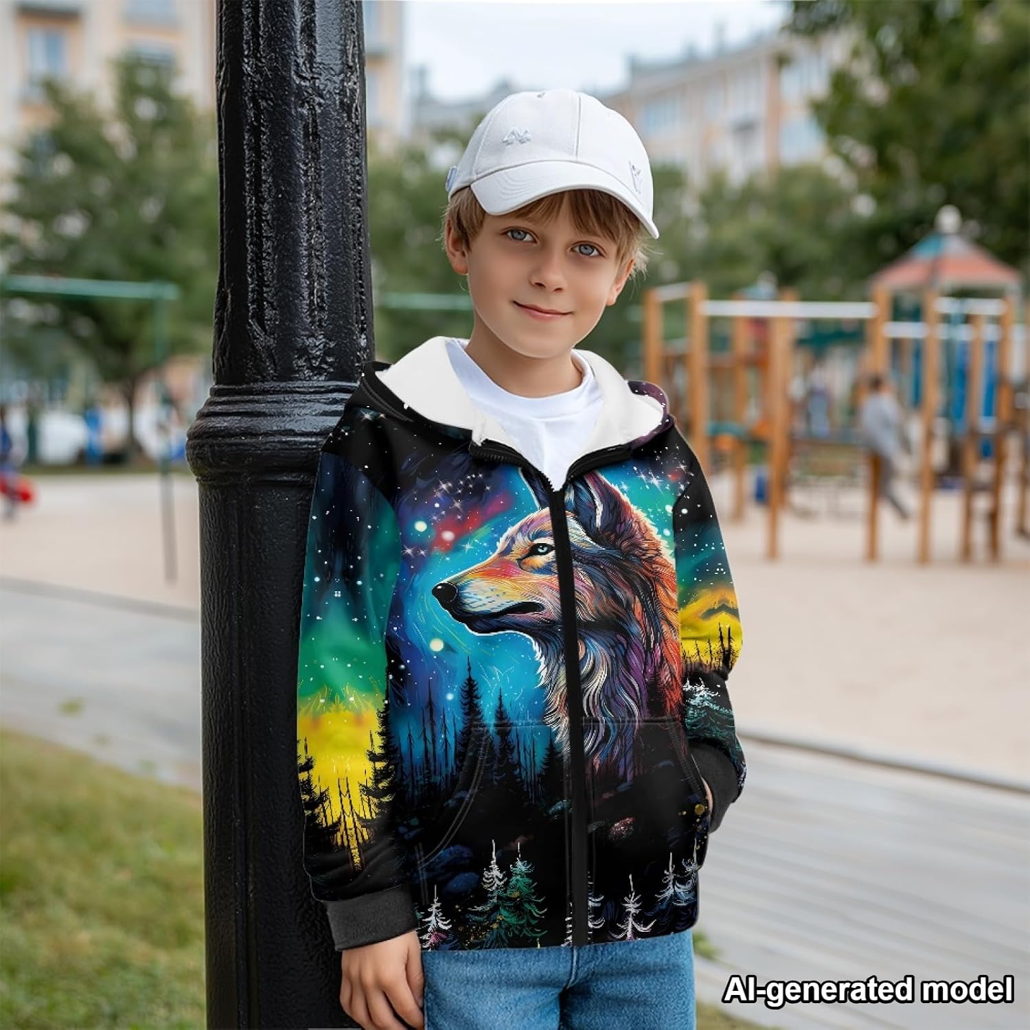 Boys Zip Up Fleece Hoodies Kids Fleece Full-Zip Sweatshirts Jacket Casual Fall Hoodie with Pocket Size S - XL