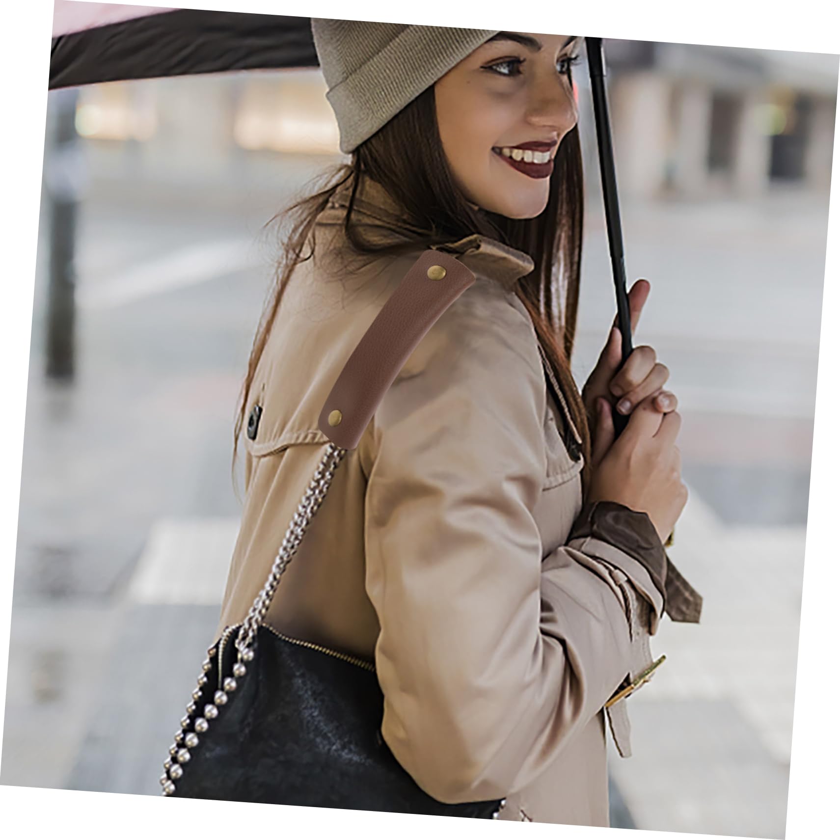 Healvian Envolturas De Manija De Maleta De Equipaje Maleta Protectora De Equipaje Asa De Equipaje Canvas Bag Asas para Maletas Envoltura De Mango De Equipaje Cuero PU 4 Piezas X 4