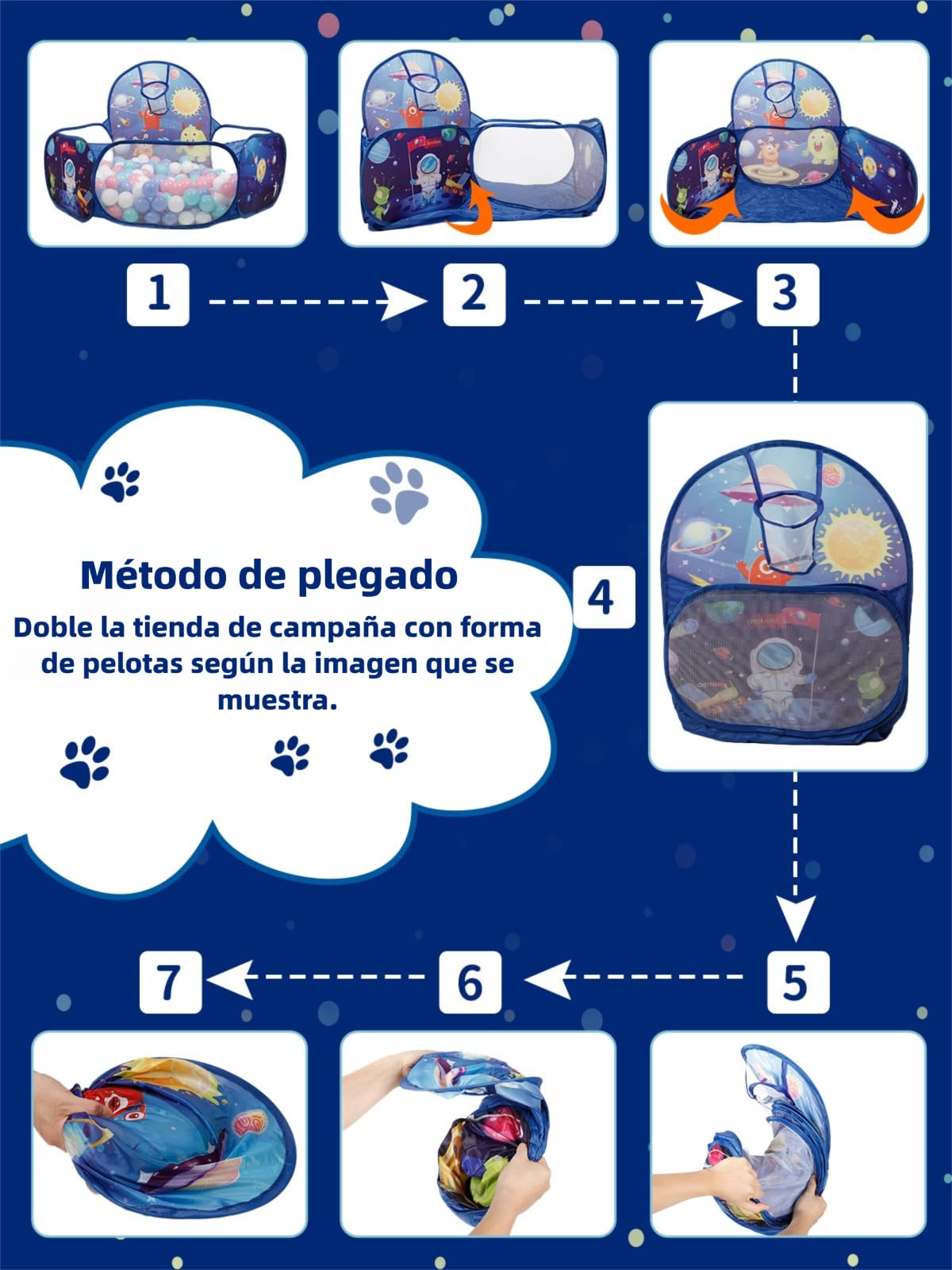 ZimiTeda Naves espaciales Piscina de Bolas para niños pequeños con aro de Baloncesto Plegable Pop-up Piscina de Bolas Bebe niñas niños Juego Interior Exterior Piscina para Perros Pelotas NO Incluidas