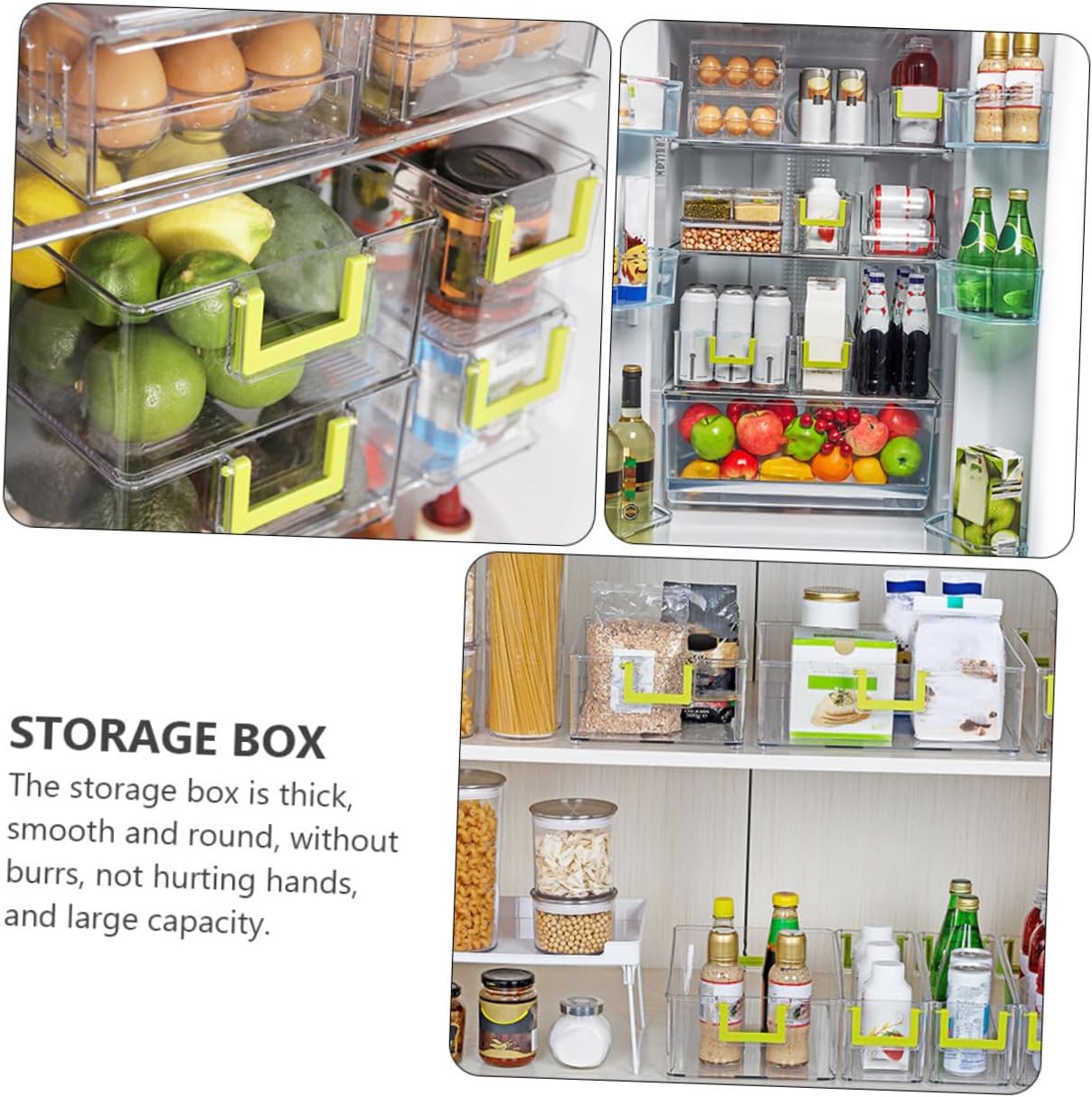 1pc Kitchen Fridge Drawer Storage Box Versatile Organizer for Fruits and Beverages Space-saving Design Material Kitchen Storage