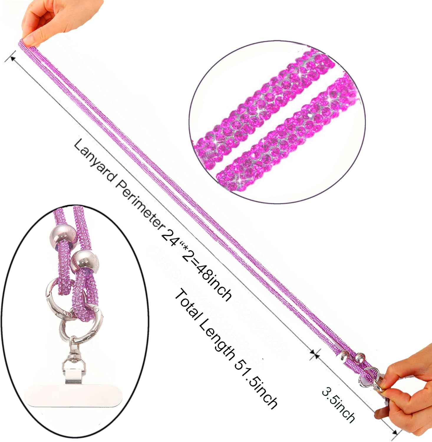 Upgraded Bling Shoulder Strap Replacement Belt Phone Lanyard Crossbody Diamond Bag Handbag Strap - Image 4