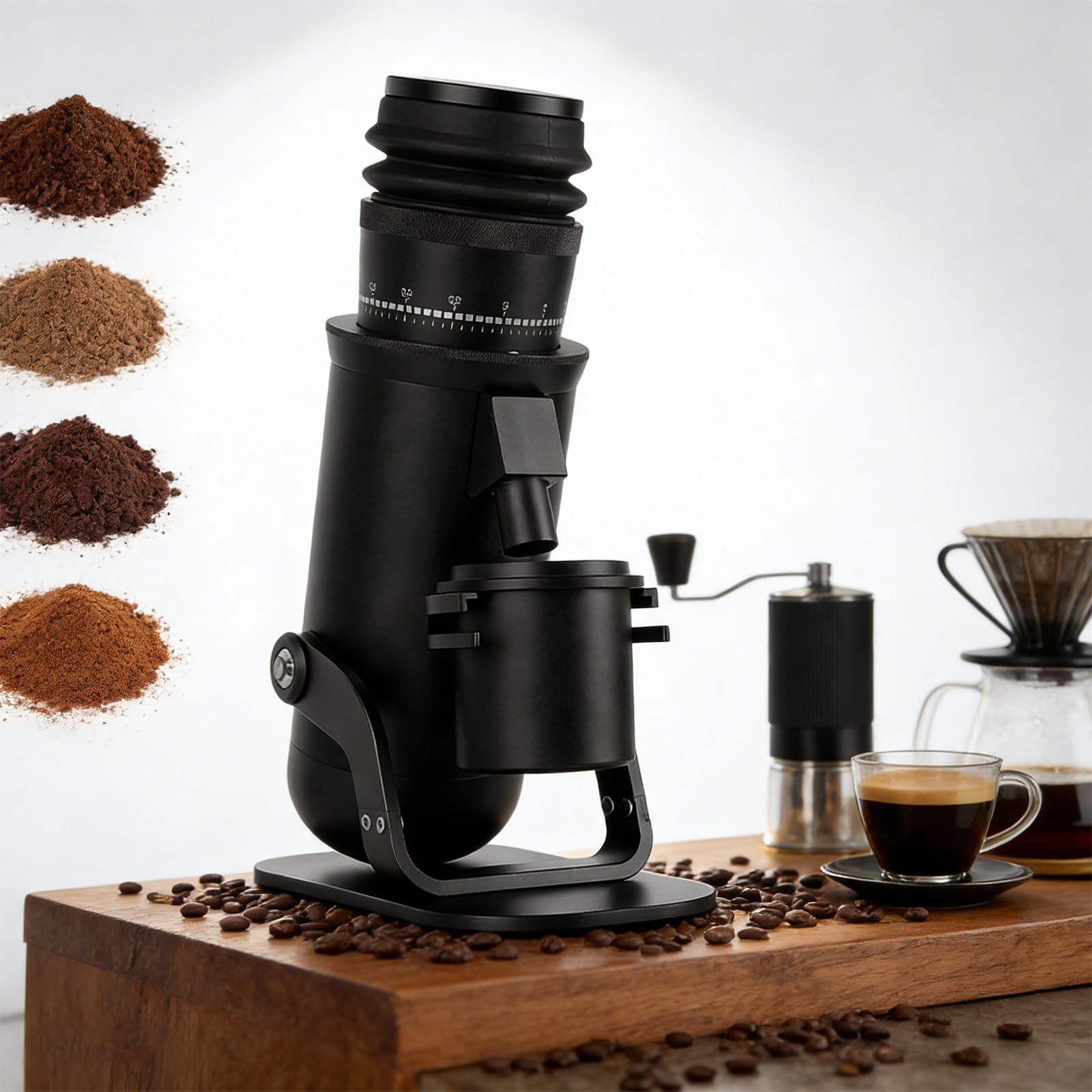Macinacaffè Elettrico a Dose Singola, Caratterizzato da Macina Conica 48mm 7 Stelle, 60 Regolazioni di Micro-Aggiustamento e Un Design Monolitico a Bassa Ritenzione per Macinacaffè Espresso
