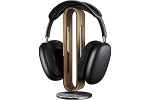 Soporte para Auriculares de Madera y Aluminio con Base Antideslizante, Compatible con...