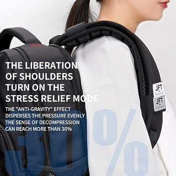 JFT Backpack Strap Pads with Air Cushions for Duffle Bag, Anti-gravity Decompression, Anti-Slip, Ventilation and Heat Dissipation Design, Keep Dry(2 PCs)