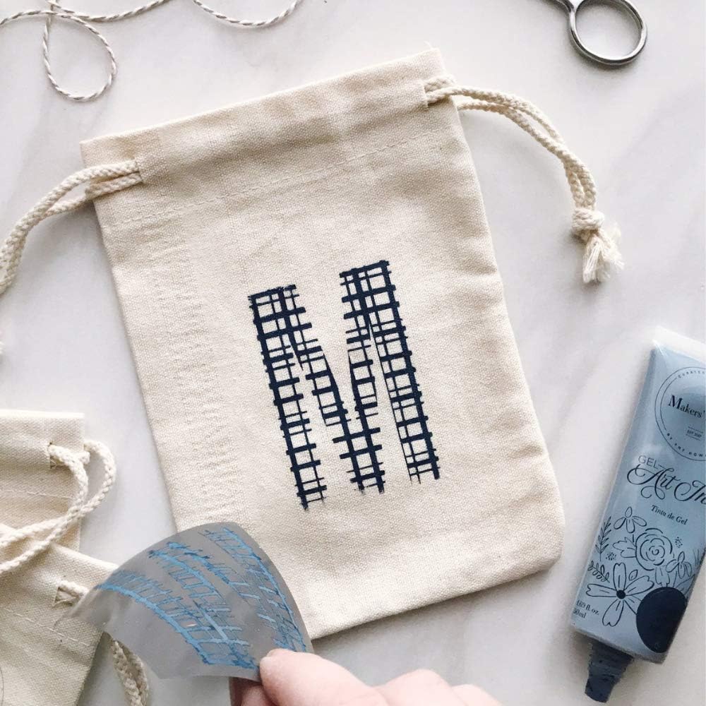 A Maker's Studio - Reusable Adhesive Mesh Stencil Sheet - Great for DIY Arts and Crafts - Suitable for Paints and Inks - Madras Alphabet Letters (12 x 18 Inches)
