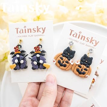 Tainsky Halloween Clay Cutters - 21 Shapes for Polymer Clay Cutters for Earrings(E)