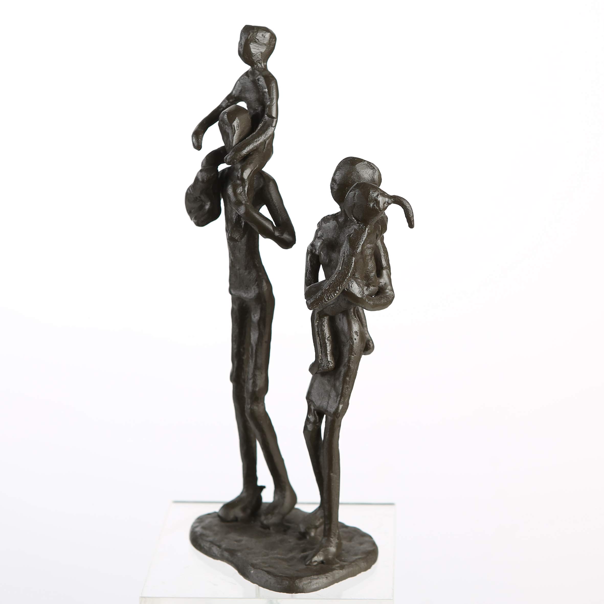 Casablanca Statue Famille Family, Fer Brun 22 cm