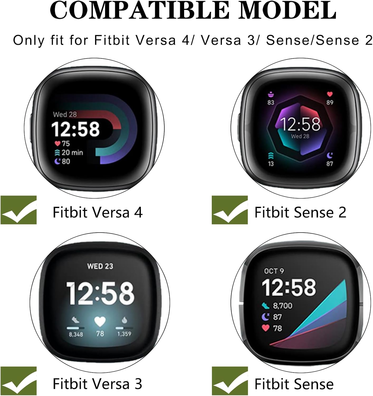 Bling Metal Bands Compatible with Fitbit Versa 4 /Fitbit Versa 3 /Fitbit Sense 2 /Fitbit Sense Bands for Women,Adjustable Replacement Straps Including regulator