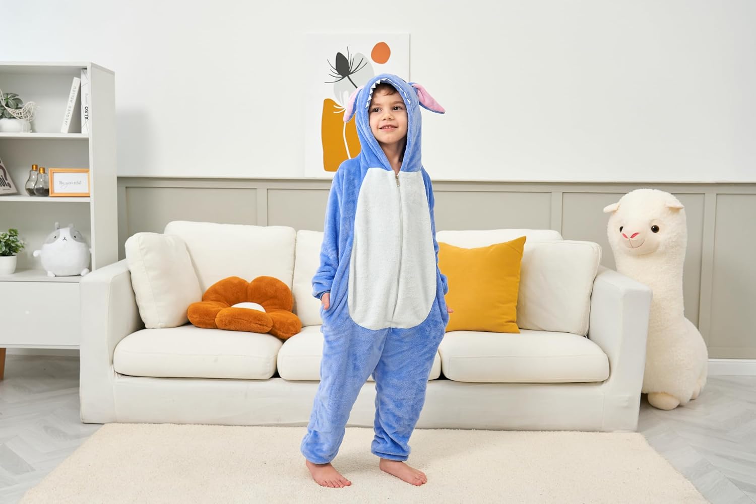 Unisex Adult Onesie Pajamas, Polar Fleece Cosplay Animal One Piece Halloween Costume Pajamas Homewear - Image 2