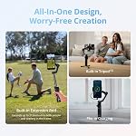 DJI Osmo Mobile 8 Suivi avancé Combo Gimbal Stabilizer pour téléphone, AI Native Tracking avec Audio & Éclairage 360° Rotation de la pan, rallonge intégrée & Tripode, 10h Batterie, étrier d'extension
