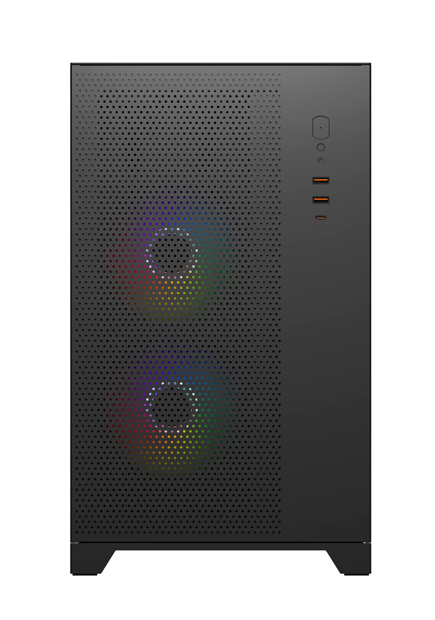 P480MB-E RGB ATX PC obudowa (4 x 12 cm modułowy wentylator ARGB Pirate Oko, zarządzanie kablami, 10-portowy koncentrator wentylatora, PWM, SYNC) czarna