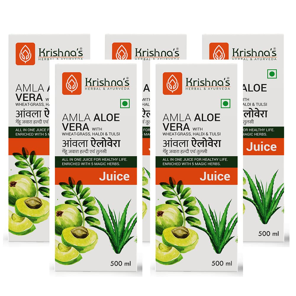 KRISHNA'S HERBAL & AYURVEDA Amla Aloe Vera WheatGrass, Haldi & Tulsi