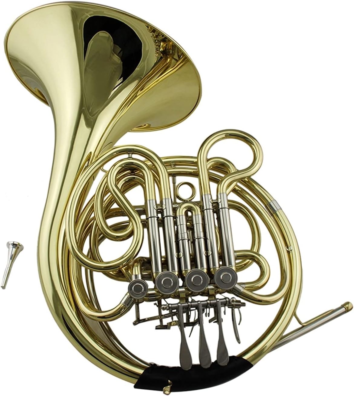 Intermediate ​French Horn Gold Lacquer 4-Key Double French Horn : Musical Instruments
