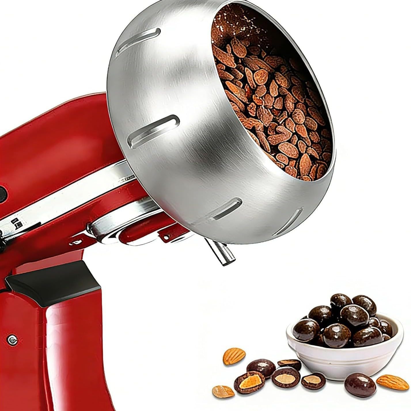 Schokoladenbeschichtungsaufsatz, Standmixer Candy Panning Zubehör, Nuss Obst Zucker Beschichtungstrommel Werkzeug, kompatibel mit 4,5QT 5QT Kippkopf-Mixer für hausgemachte