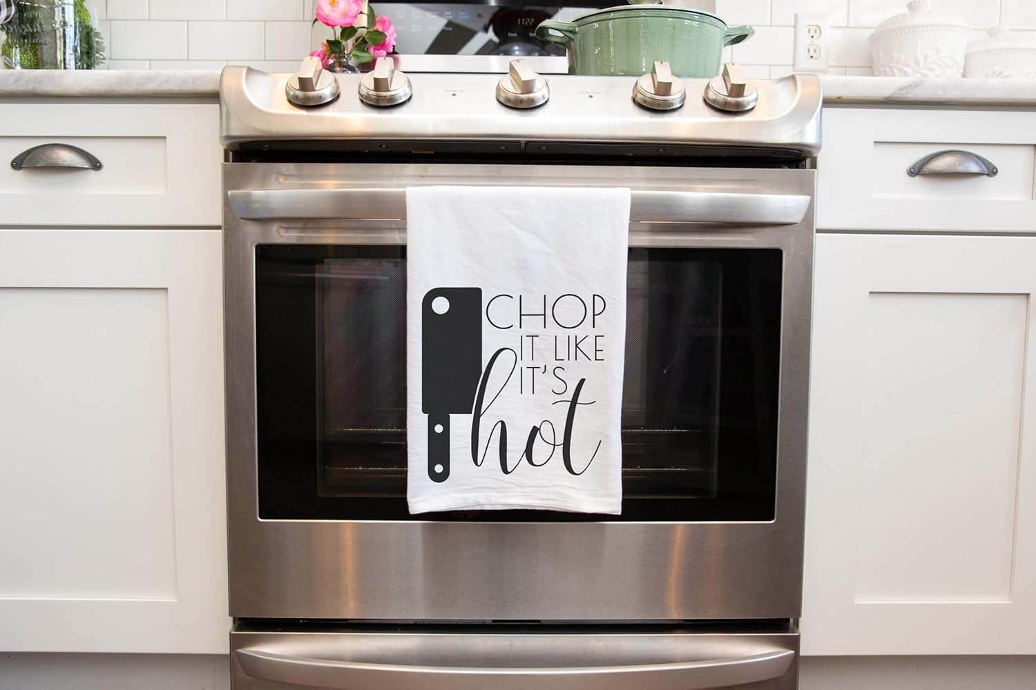 Handmade Funny Kitchen Towel Set -Hand Towels for Baker and Chef - Chop It Like It's Hot/Watch Me Whip - Housewarming Christmas Mother's Day Birthday Gift (Chop it like it's Hot & Watch me Whip)