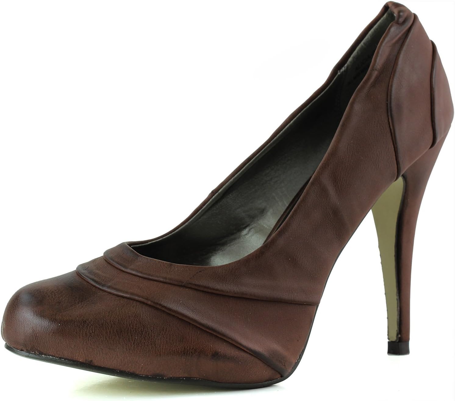 Women's Alicia-02 Burgundy Red Color Round Toe Pumps Shoes, Red, 10