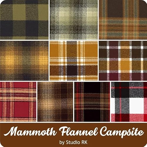 Miniatura 2 de Mammoth Flannel Campsite Ten Square 42 10 pulgadas cuadrados capa Cake Robert Kaufman Fabrics TEN-1179-42