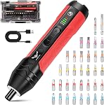 JENABOM Tournevis électrique rose sans fil, 3.6V Tournevis rechargeable, 5N.m Max Torque, 4-Gear Torque, LED Lumière, 105PCS,Ensemble d'alimentation électrique portable, pour les femmes à domicile DIY