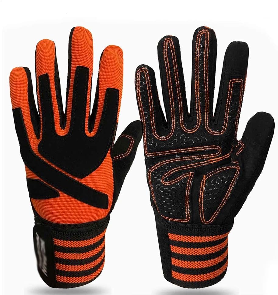 New Upgrade Anti-Slip Grip Full Finger Weight Lifting Gloves with Wrist Wraps Support Workout Glove for Men Women