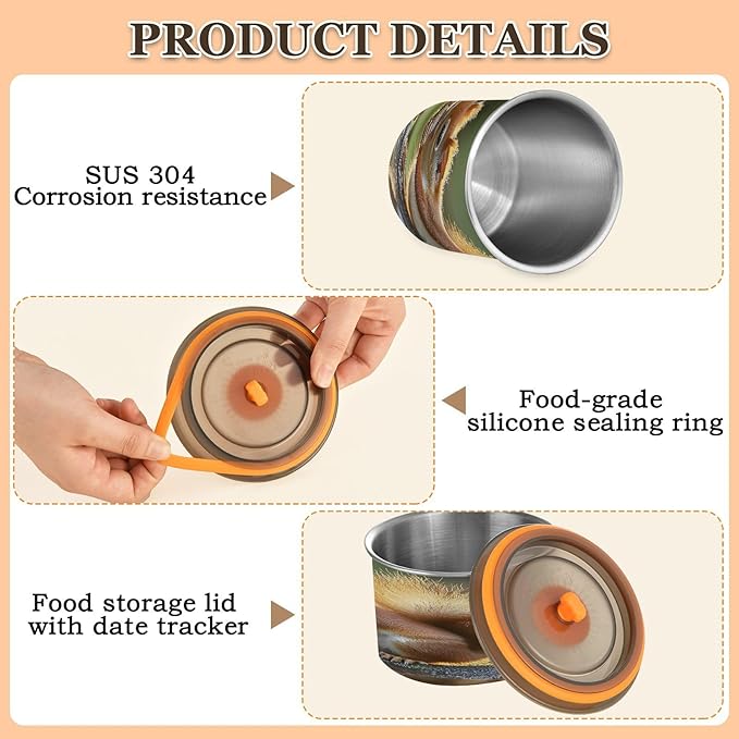 Dispensador de Alimentos ALAZA 30 oz, Acero Inoxidable, Hermético miniatura 6