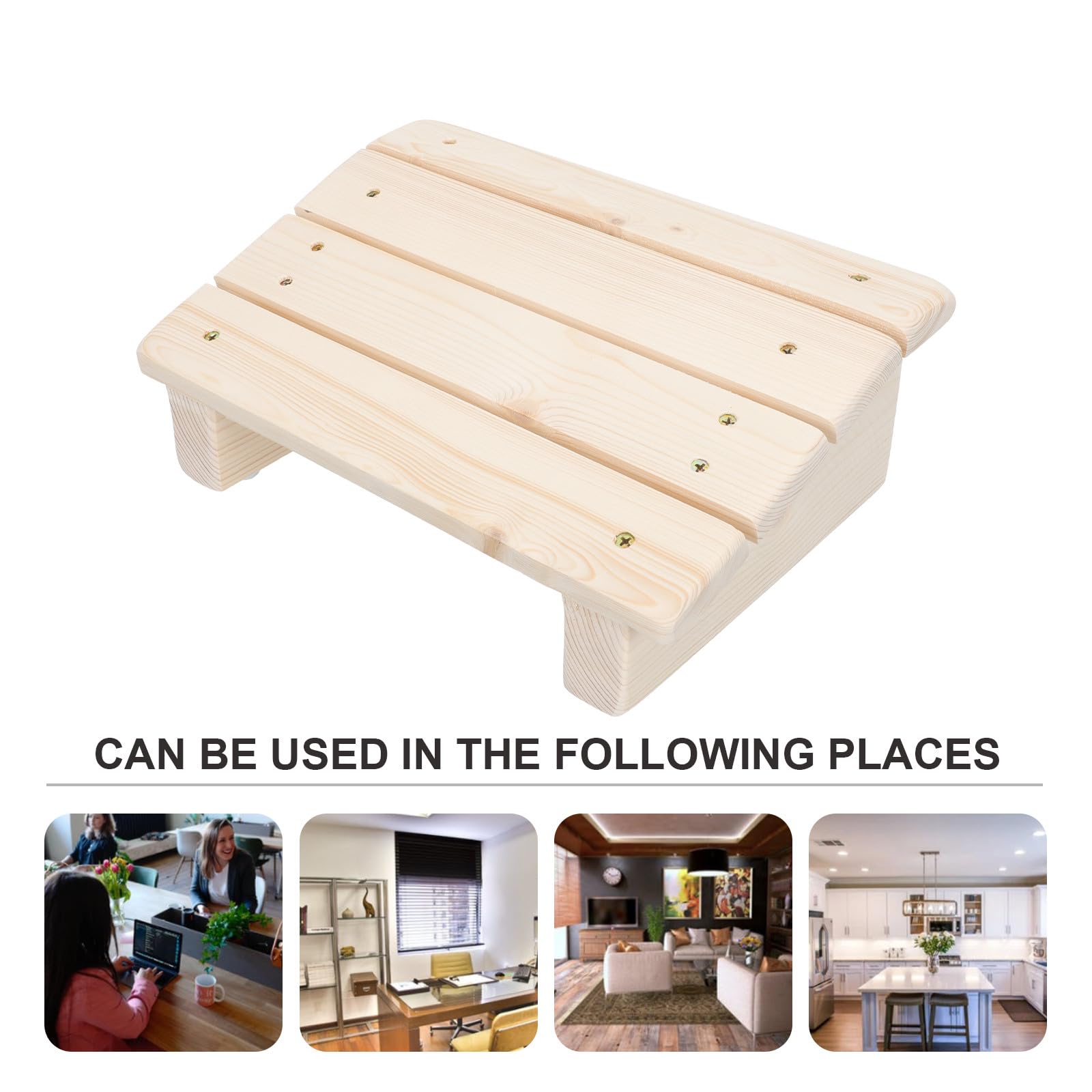 Healvian Poggiapiedi in Legno per Migliorare la Postura Design Inclinato e Salvaspazio per Ufficio e Casa Sotto la Scrivania