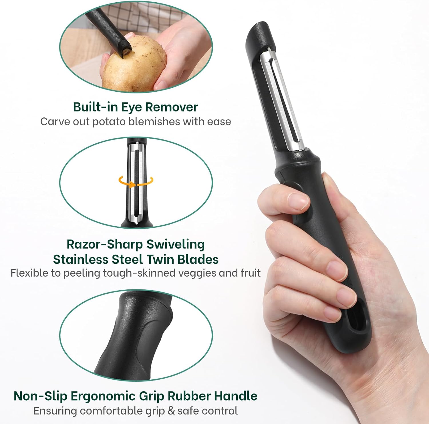 Swivel Vetable Peeler, - Smooth Peeling Potato Peelers