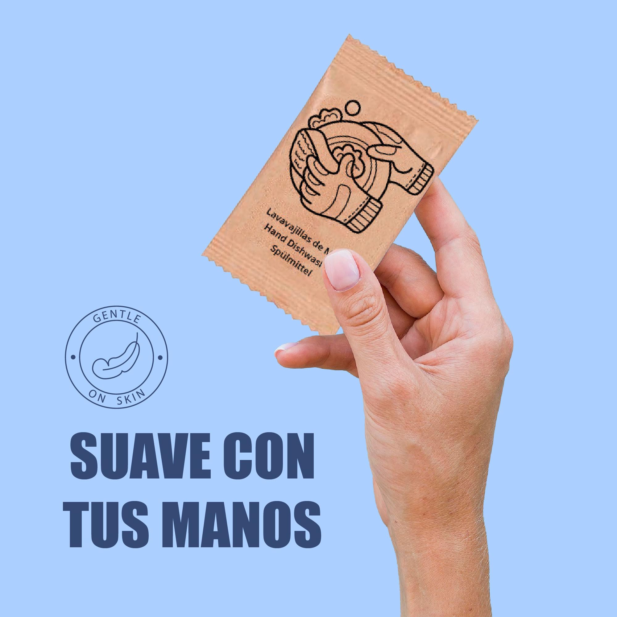 200 sobres de lavavajillas manual en papel reciclado de 15ml – Perfecto para apartamentos, campings y hostelería