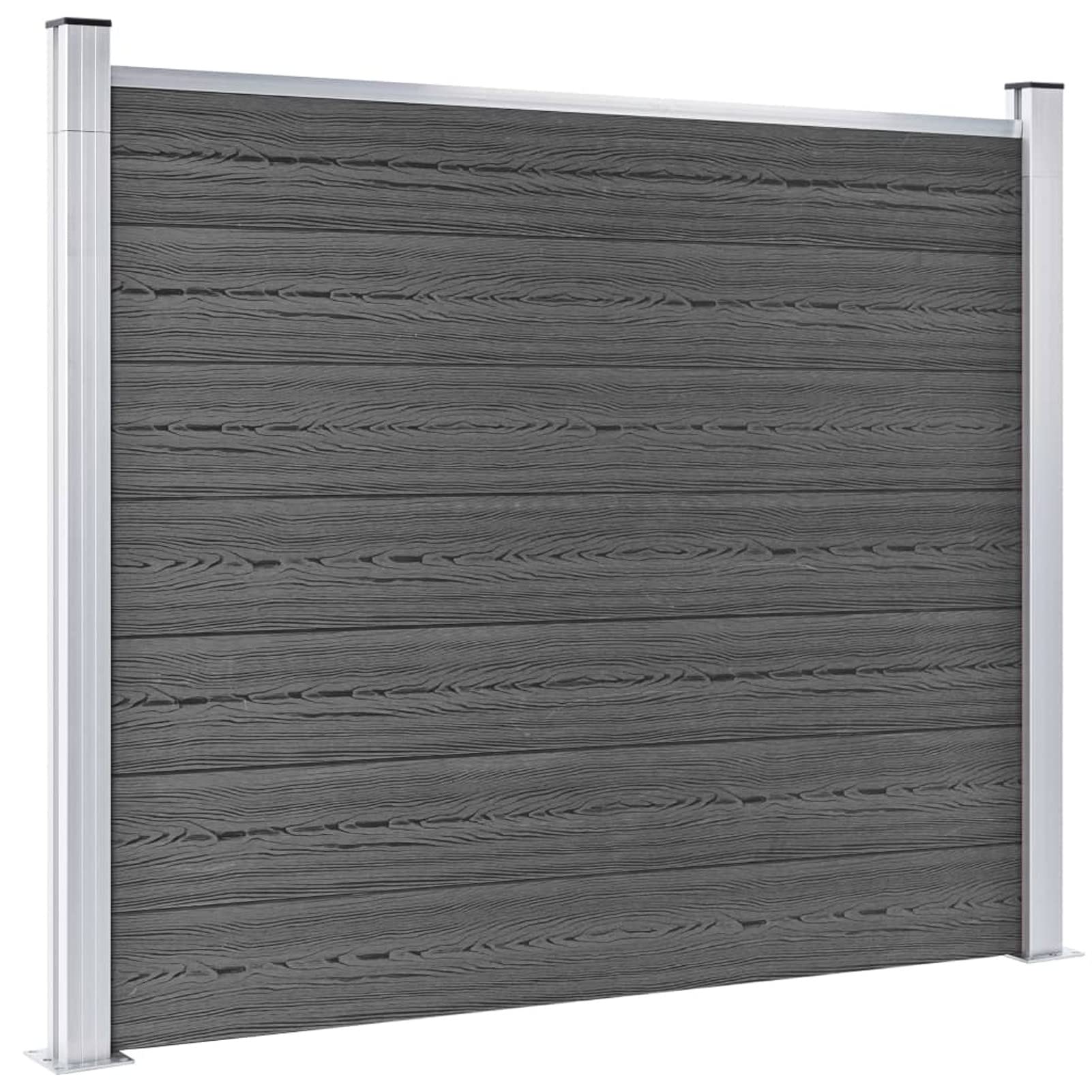 BaraSh Set de Paneles de Valla WPC Negro 353x146 cm Panel Madera Vallas De Madera Jardin