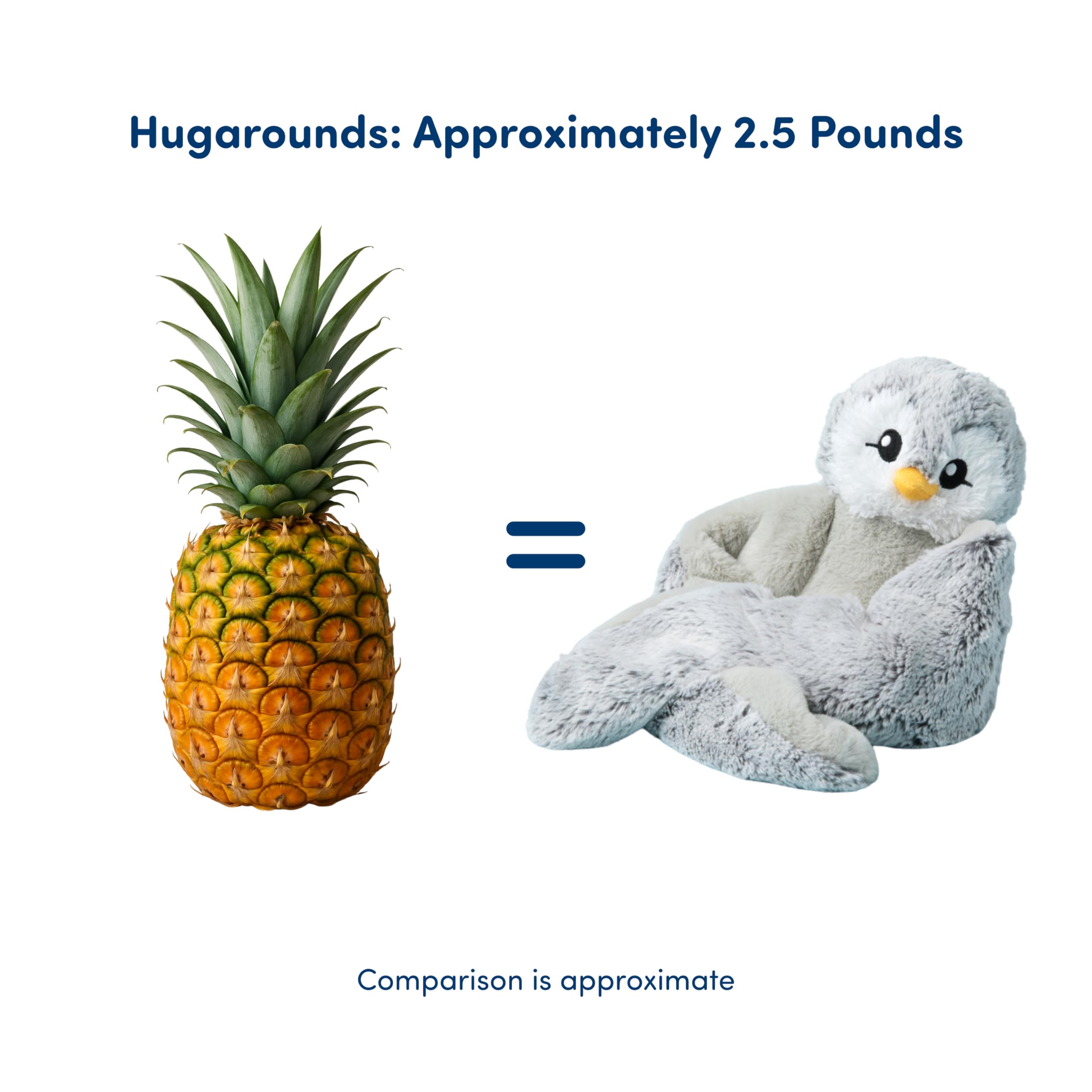 HUGIMALS Hugarounds Peluche lestée pour le cou et les épaules Passe au micro-ondes et au congélateur 1,1 kg Sans parfum Soulage le stress