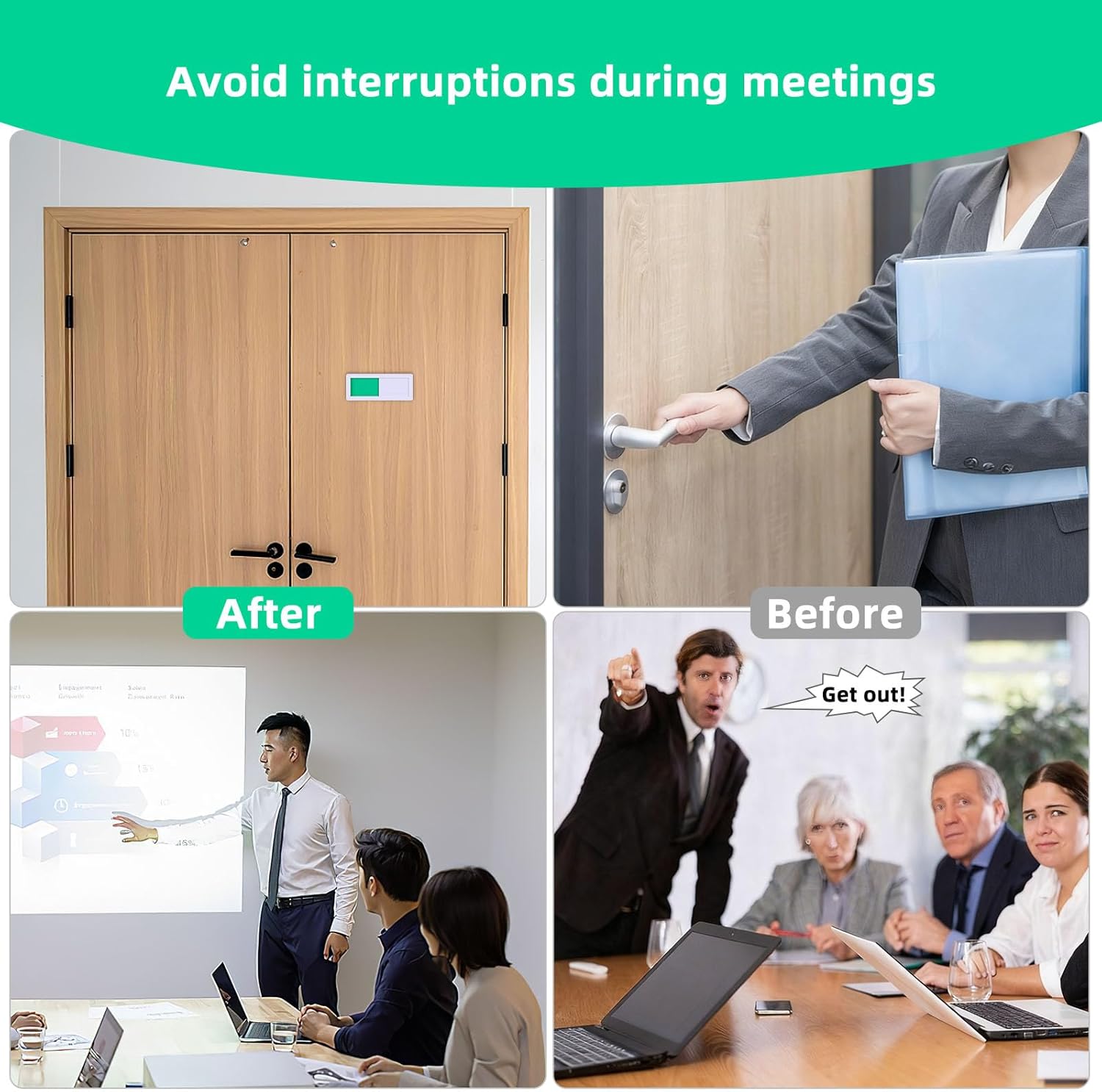 Ciieeo 15 Pcs Creative Signage Office Non-scratch Signboard Sliding Door Indicator in Office s Do Not Disturb Do Not Disturb for Slide Red Green Doors