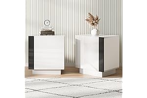 AMERLIFE 2PCS Multipurpose Black and White End Table Set