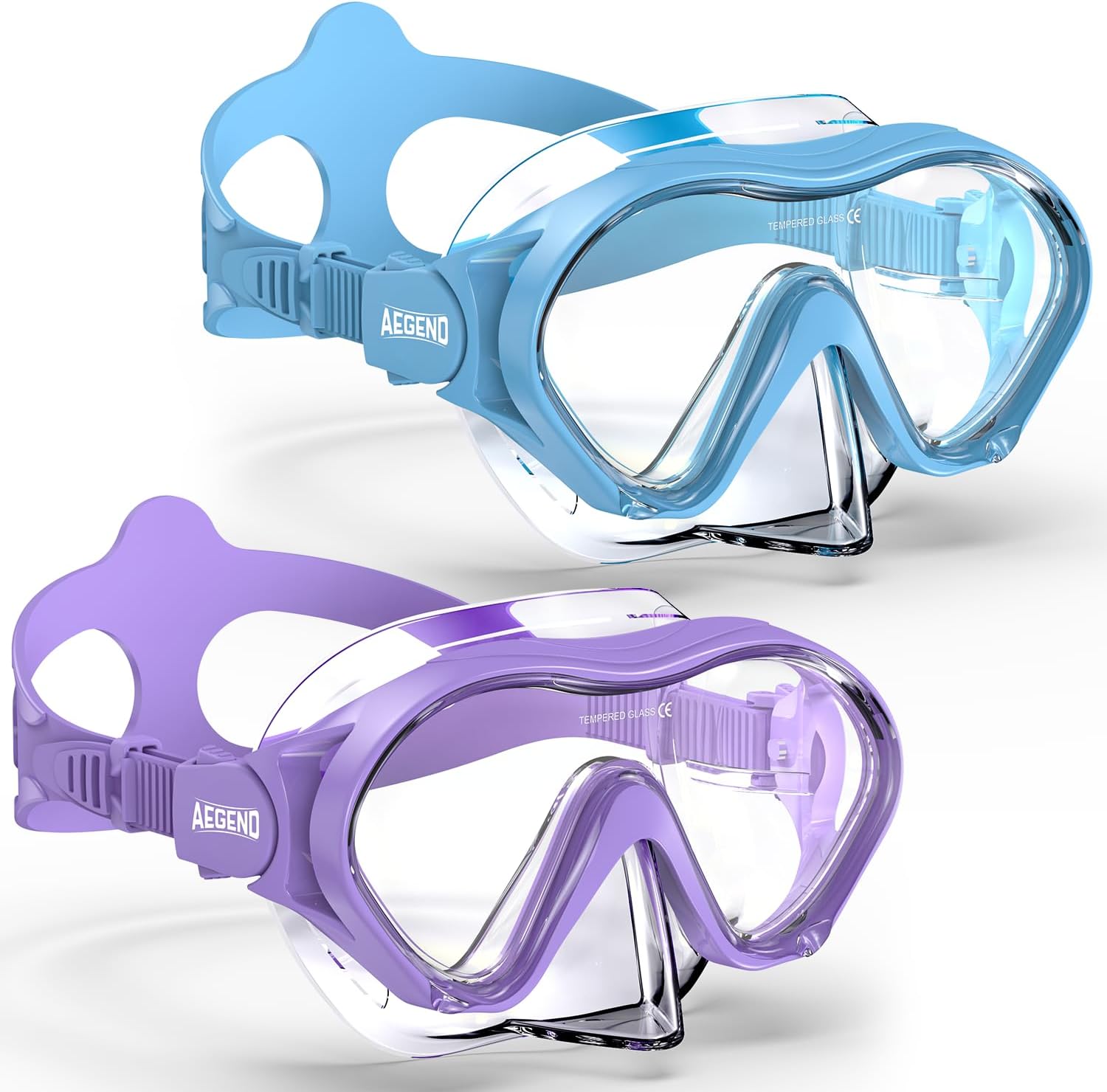 Aegend 2 Pack Kids Swim Goggles with Nose Cover, Anti Fog Diving Mask Clear View No Leak Swimming Goggles for kids 6-14