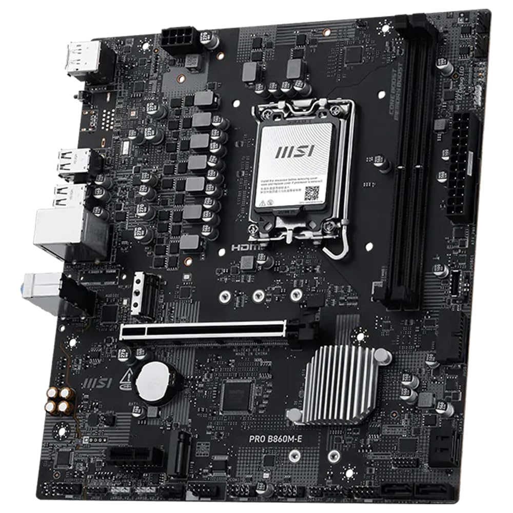 MSI PRO B860M-E Motherboard, mATX - Supports Intel Core Ultra Processors (Series 2), LGA 1851 - Direct 6 Phases, DDR5 Memory Boost (up to 9066+ MT/s OC), PCIe 5.0 x16, M.2 Gen5, 5G LAN-image-43