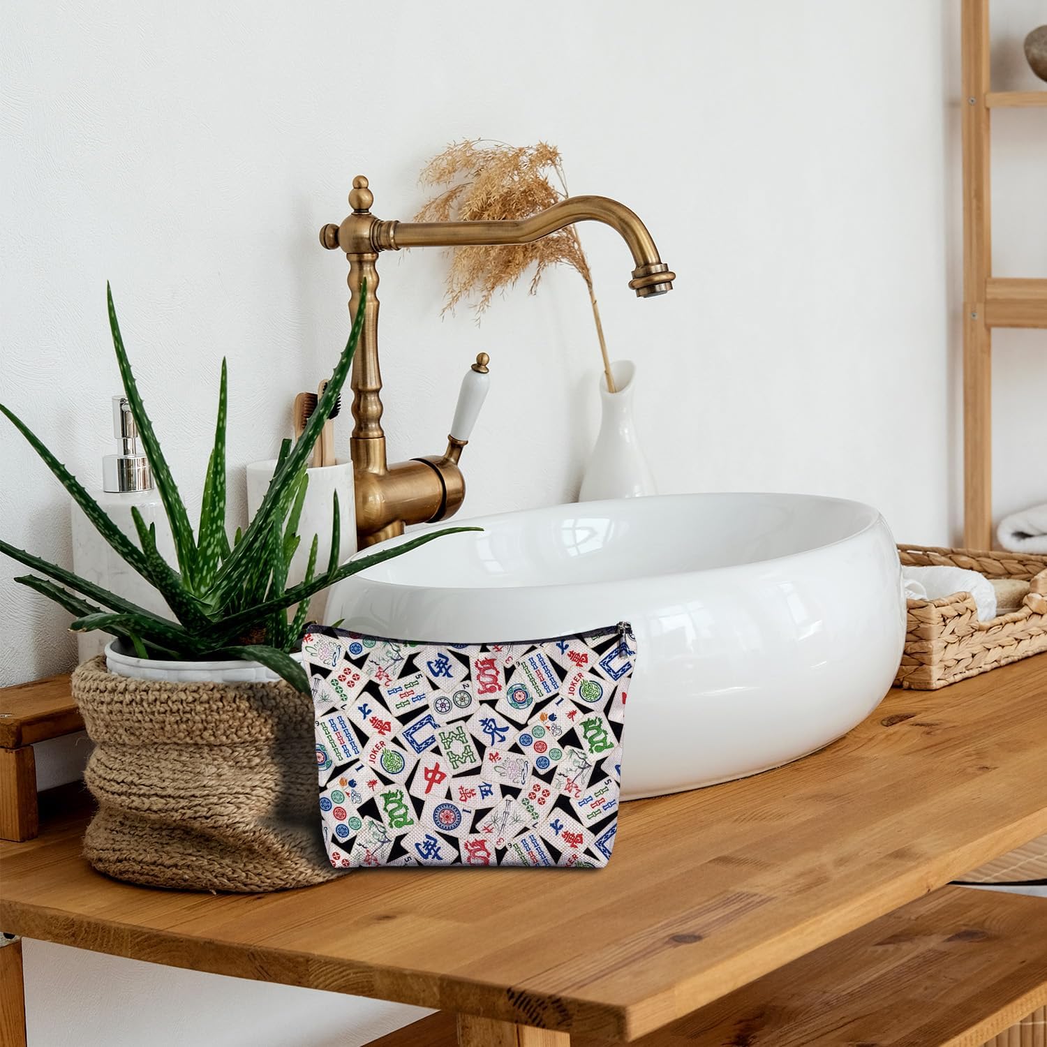 Mahjong Gifts Cosmetic Bag - Mahjong Makeup Bag Women's Zippered Bag for Purse, Mahjong Cosmetic Bags for Women - Image 3