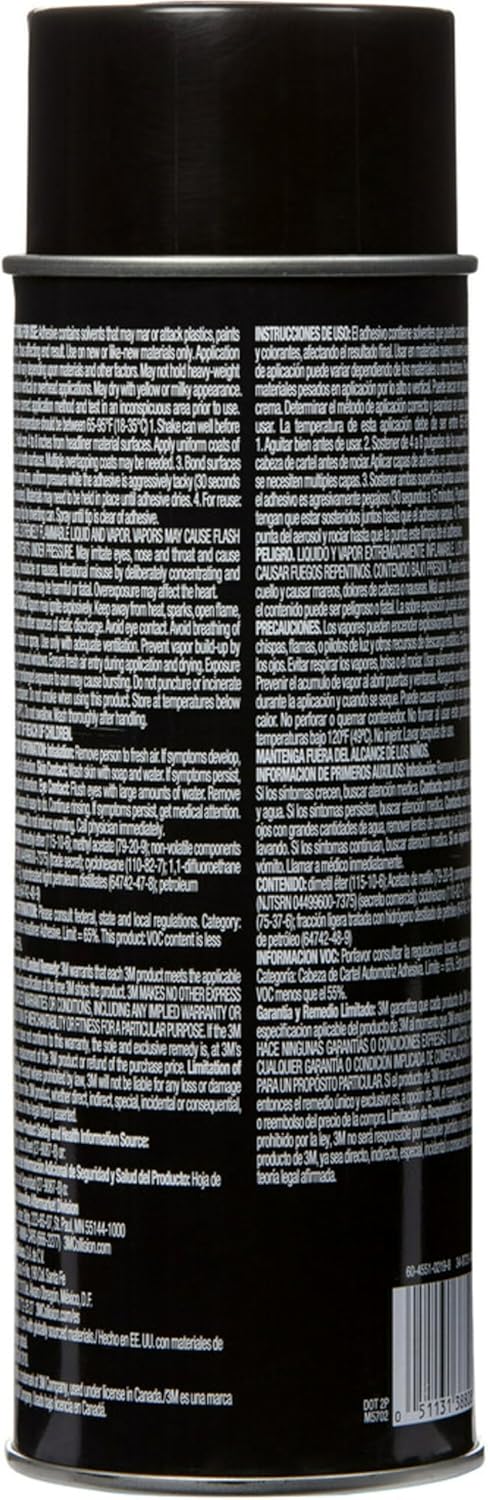 3M Headliner & Fabric Adhesive, 18.1 oz. Aerosol Can (Pack of 2)