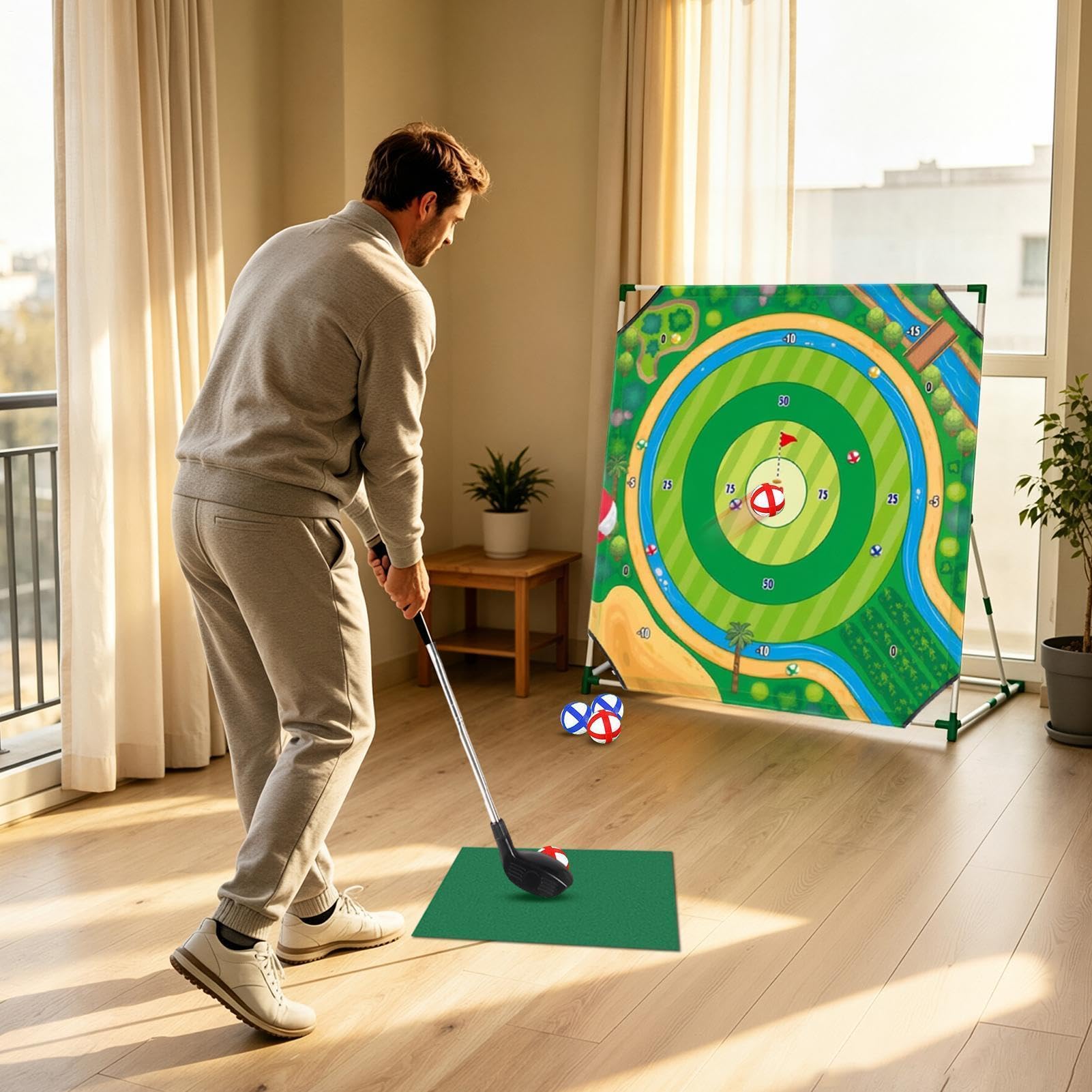 Juego de Golf para Jardín con Bolsa de Almacenaje Práctica de Putting